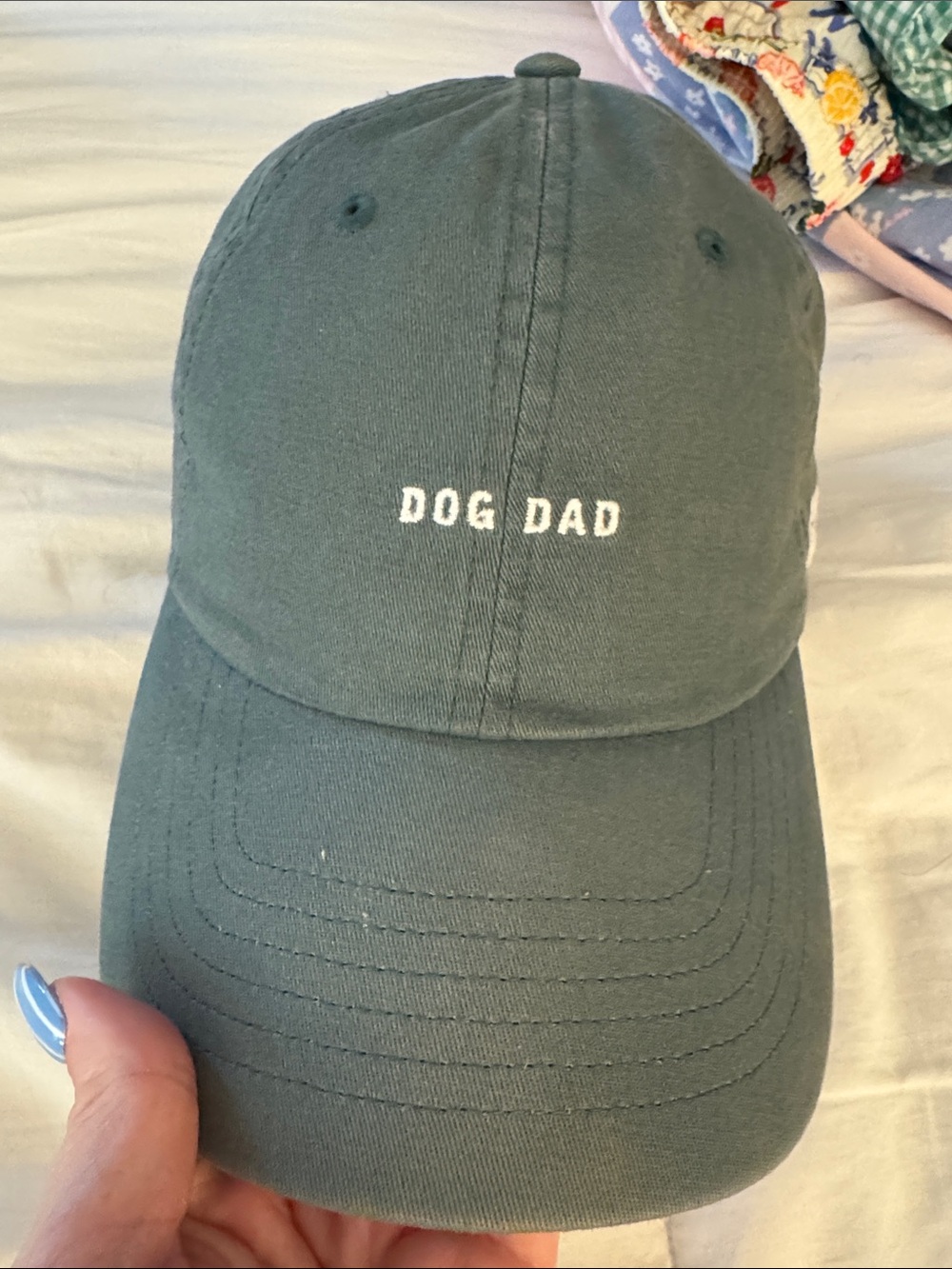 *Dog Dad Embroidered Baseball Cap - Olive Green